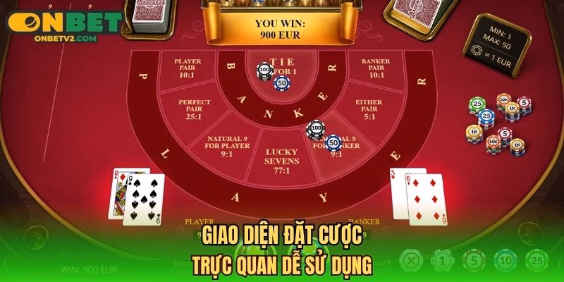 Giao diện đặt cược trực quan dễ sử dụng